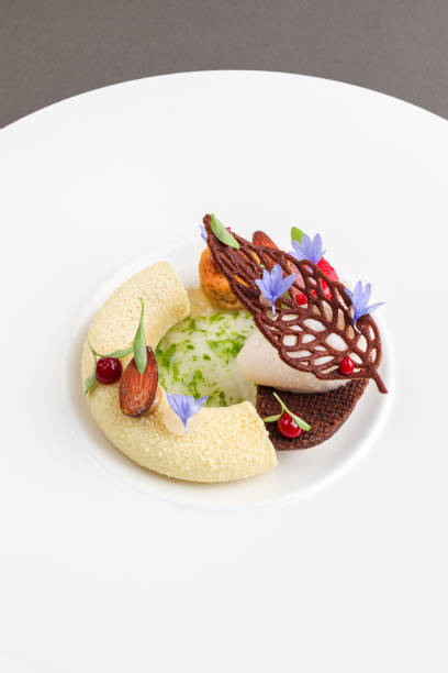 istock Michelin Star Dessert variation plate with vanilla tonka bean mousse 1452581071