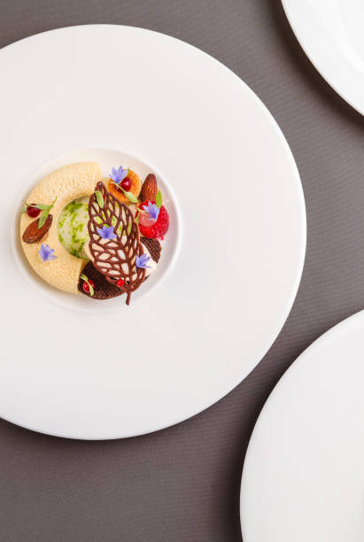 istock Michelin Star Dessert variation plate with vanilla tonka bean mousse 1452581075