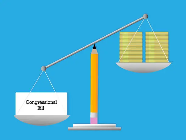 Vector illustration of Balancing congressional bill
