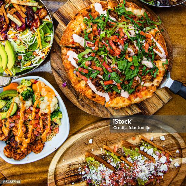 Food Photos Various Entrees Appetizers Deserts Etc Stock Photo - Download Image Now