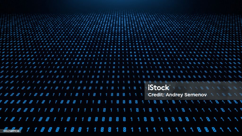Binary Code Zeros And Ones On Screen Stock Photo - Download Image Now ...