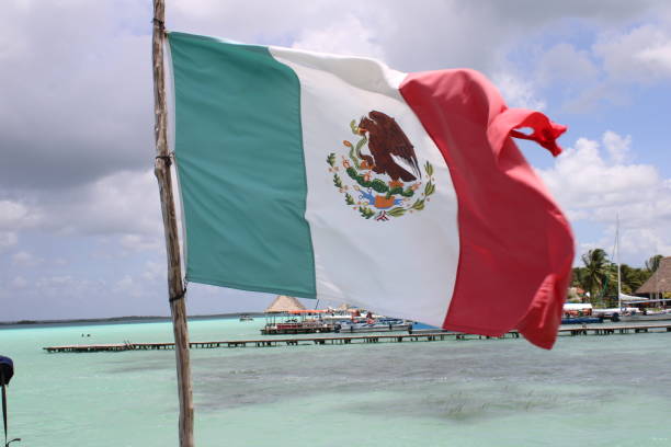 istock The Mexican Flag by Bacalar Lagoon 1452593145