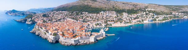 Aerial view of Old Town Dubrovnik stock photo