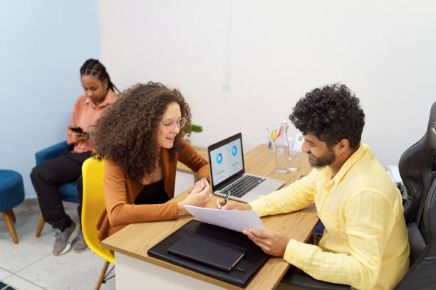 istock Business consultant talking to client in an office 1452601278