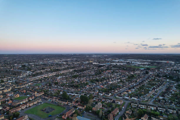istock High Angle View of British Residential Homes During Sunset 1452602282