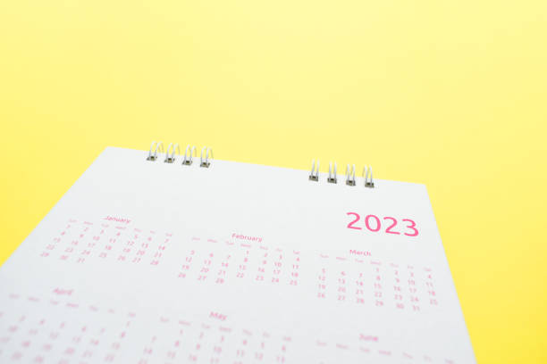 istock white calendar 2023 on yellow background 1452604741