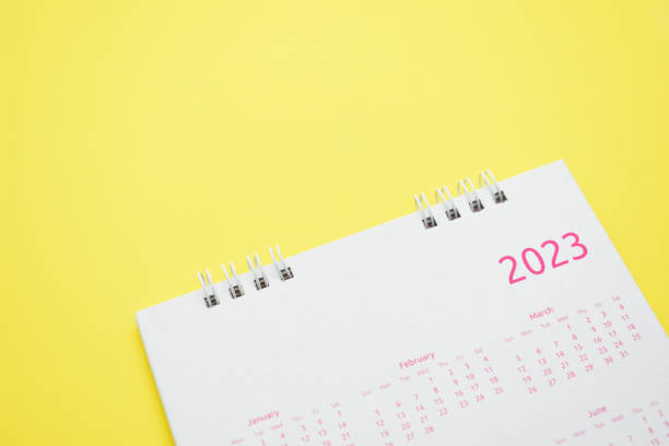 istock white calendar 2023 on yellow background 1452604742