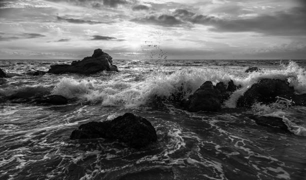 istock Ocean Sunset Seascape Storm Nature Dramatic Landscape Black And White Scenic High Resolution 1452611619