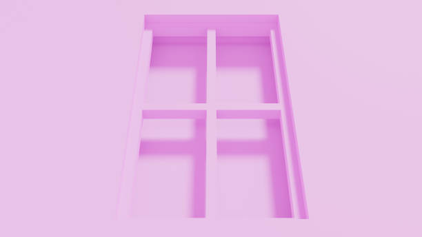 istock Pink 4 Pane Window to Nowhere Low Angle 1452618920