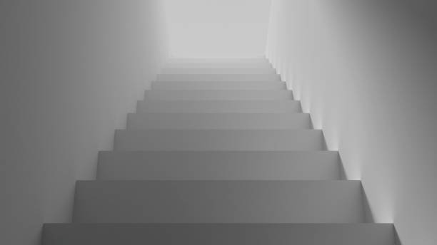 istock Simple Staircase Into Ground Straight On Looking Out Low Angle 1452619102