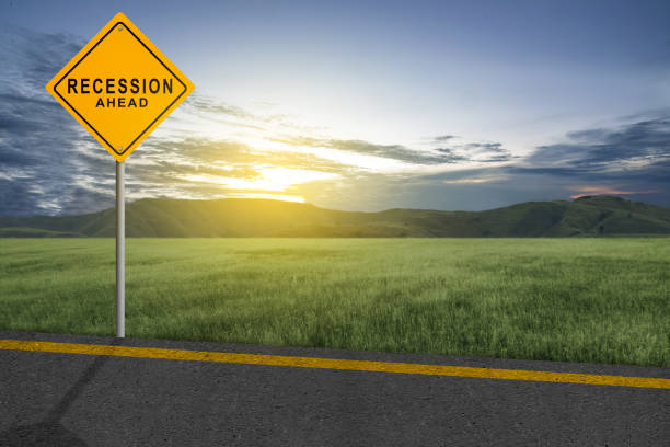 istock Street with recession sign 1452620984