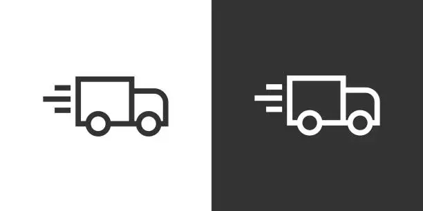 Vector illustration of Fast delivery truck