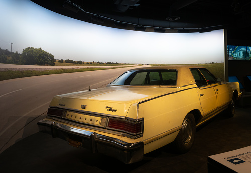 Timothy McVeigh's getaway car, a yellow Mercury Grand Marquis, displayed in the Oklahoma City National Memorial Museum in Oklahoma City.