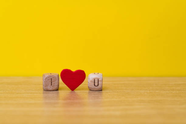 Wooden blocks with text I love you.