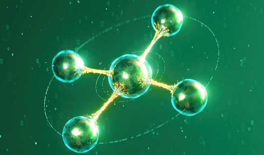 3d rendering of Abstract organic Molecule Background