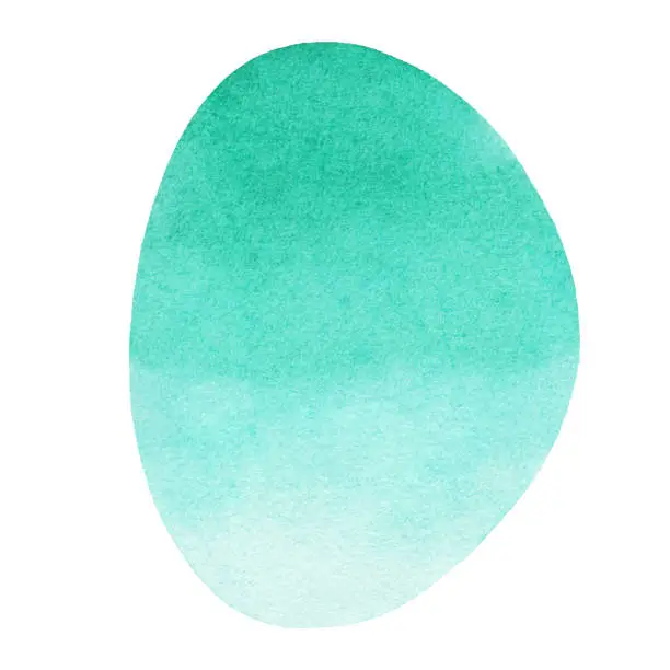 Vector illustration of Watercolor Oval Background with Turquoise Color