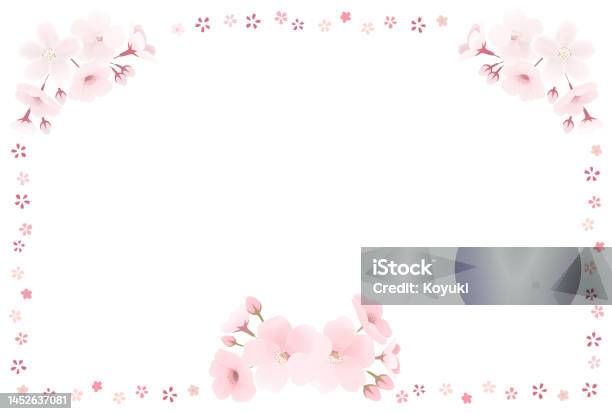 Simple Spring Frame Cherry Blossom Petals Simple Spring Frame Stock Illustration - Download ...