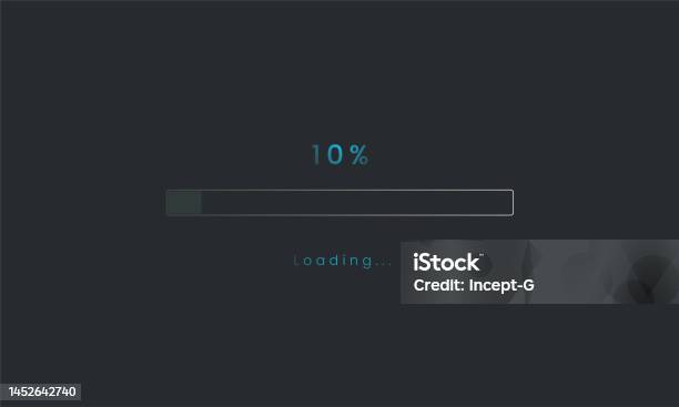 Loading Level 10 10 Percent Futuristic Dark Blue Progress Loading Bar Loading Bar ...