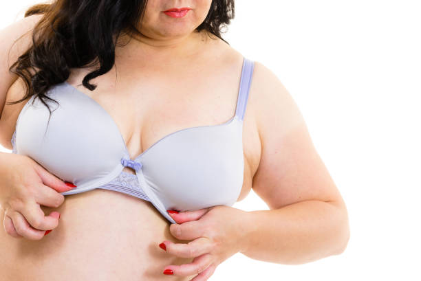 istock Fat woman big breast wearing bra 1452651405