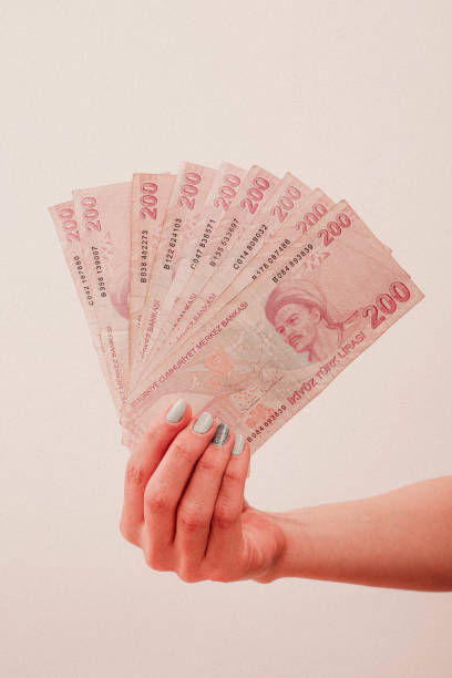 istock Turkish currency, Turkish lira banknotes 1452655602