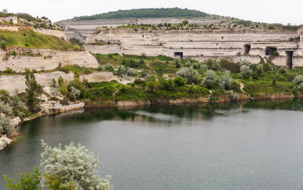 Landscape of Inkerman Quarry, Crimea Landscape of Inkerman Quarry. It is one of the amazing sights of the village of Inkerman and Sevastopol, Crimea inkerman stock pictures, royalty-free photos & images