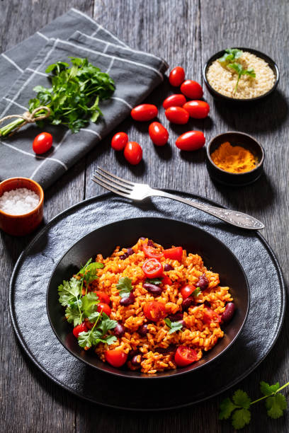 istock jollof rice with red beans, tomato, spices 1452662803