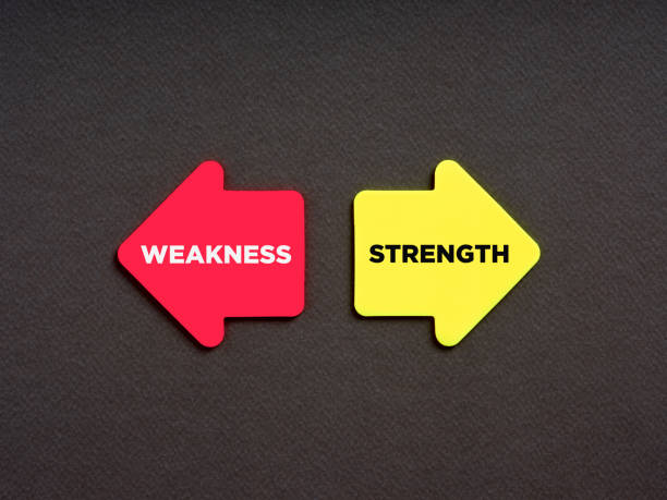 istock Choosing to weak or strong side alternative options. Business strategy or education concept. The words weakness and strength on arrows pointing opposite directions. 1452663868