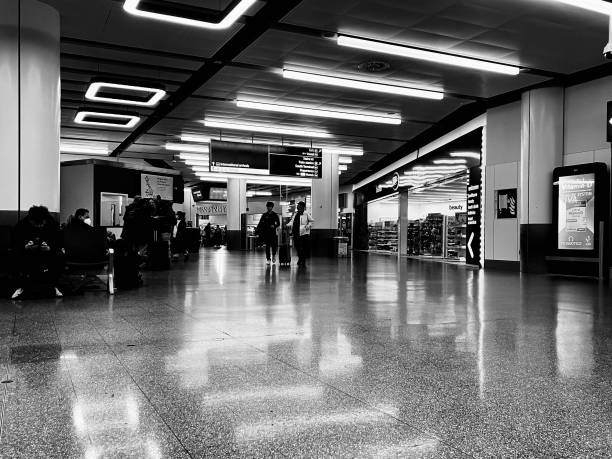 People in the busy airport terminal at Gatwick Airport Terminal North. Captured during the Christmas period on the 26nd December 2022. A train strike was causing travel disruptions in the airport as all buses and taxis sold out