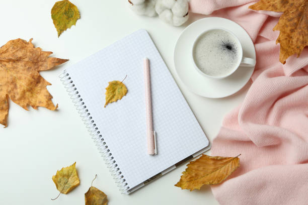 istock Cozy autumn concept background with coffee drink 1452666755