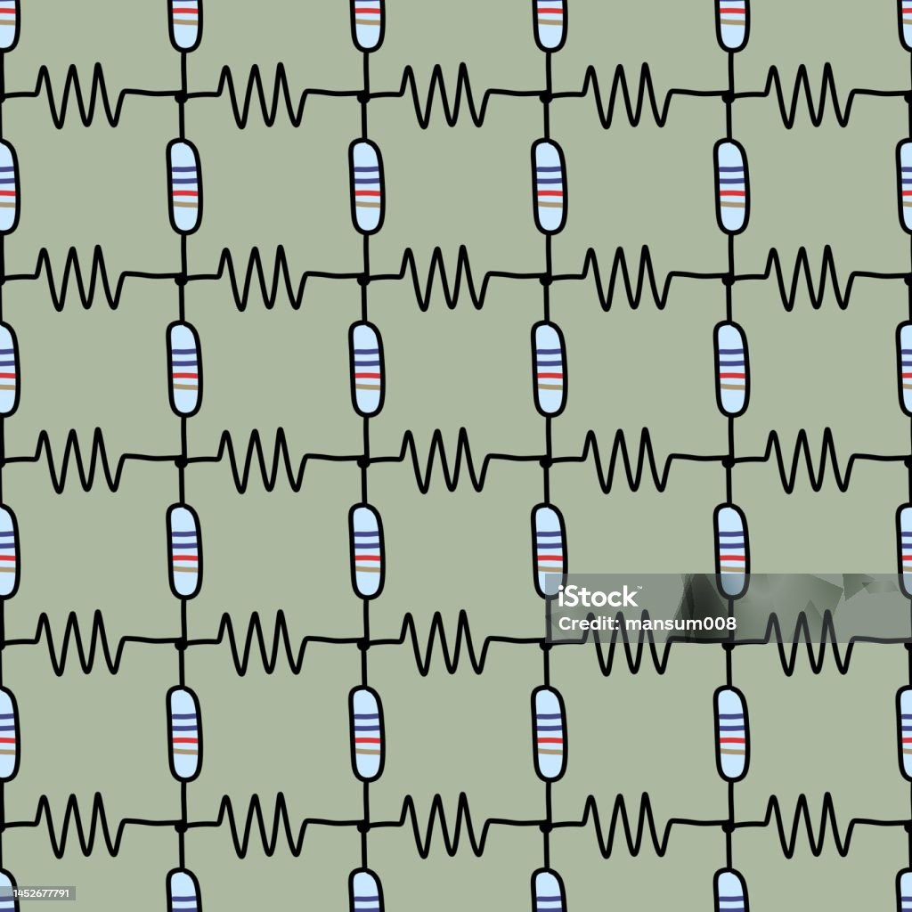 Resistor Patterns Seamless Pattern Of Resistor On Circuit Board Stock Illustration ...