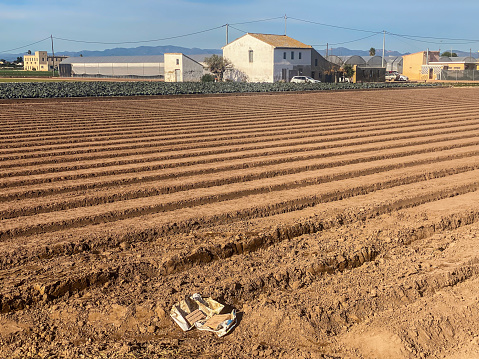 Plowed land in the Valencian Community, Spain