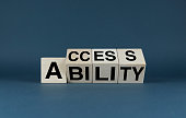 Access ability. The cubes form the words Access ability