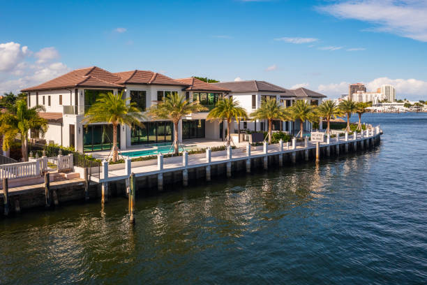 istock Aerial drone view of Harbor Beach 1452693098