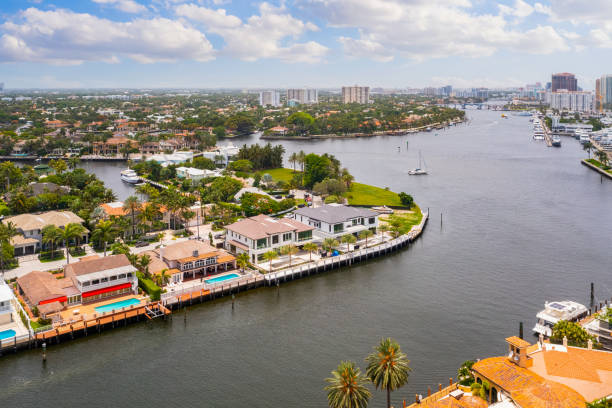 istock Aerial drone view of Harbor Beach 1452693099