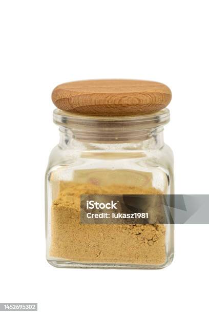 The Powder Ginger In The Jar Stock Photo - Download Image Now - Cardamom, Jar, Spice