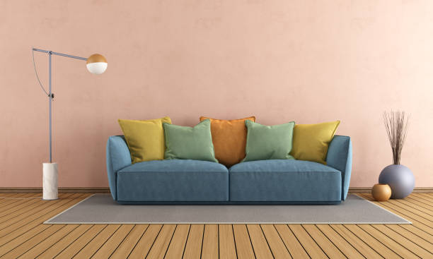 istock Minimalisti living room with colorful sofa 1452695986