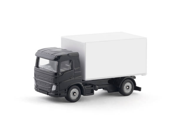 istock Cargo delivery truck miniature isolated on white background with clipping path 1452696358