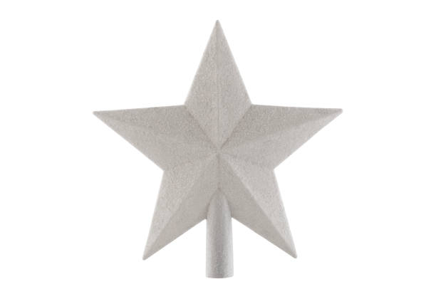 Christmas tree topper star isolated on white background with clipping path