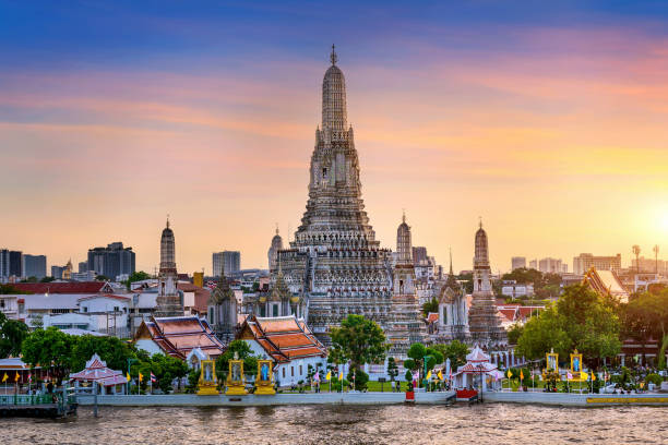 istock Wat Arun Temple (Wat Arun Ratchawararam) at sunset, Bangkok in Thailand. 1452701820