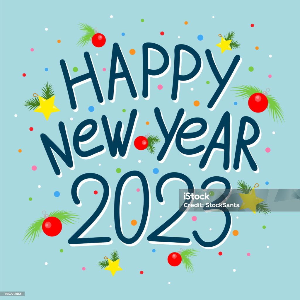Chúc Mừng Năm Mới 2023 Vẽ Tay Biểu Ngữ Ngày Lễ Hội Trong Hình Minh ...