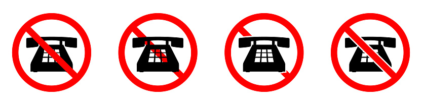 Stop Phones Sign Stop Phone Sign No Phone Forbidden Cell Phone Sign Vector Illustration ...
