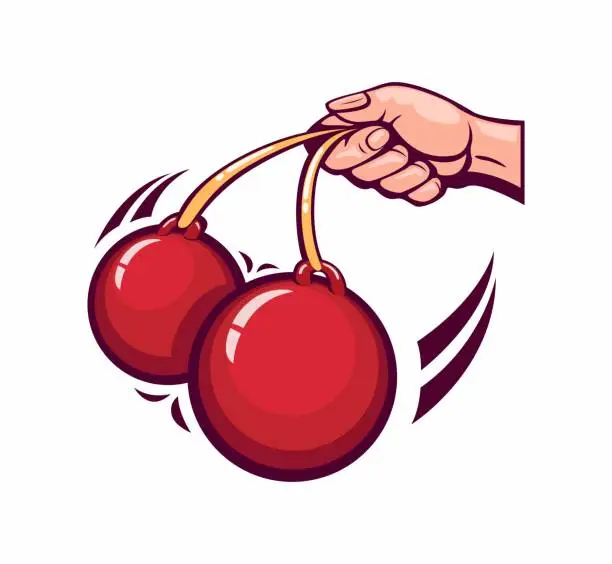Vector illustration of Clackers Ball or Latto latto traditional toy symbol mascot logo cartoon illustration vector