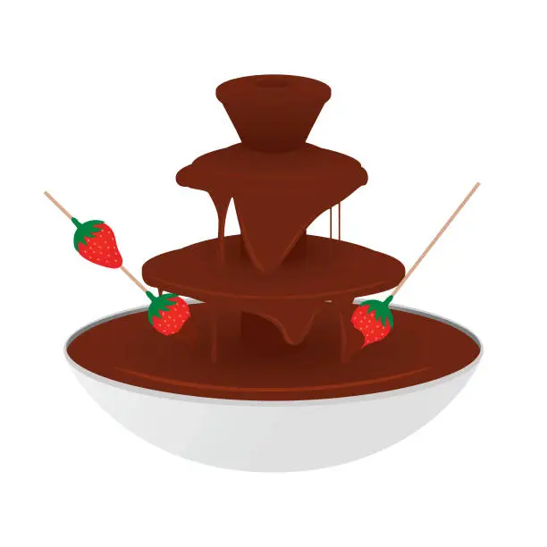 Vector illustration of chocolate fountain design vector flat isolated illustration