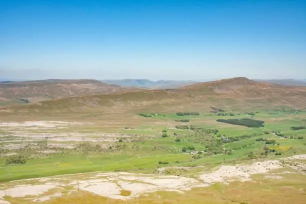 Views of Whernside in the Yorkshire Dales, England, on a sunny summers day
