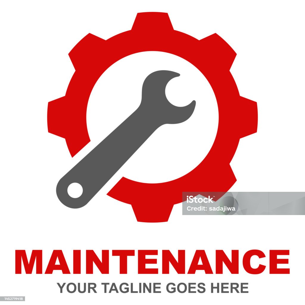 Maintenance Project Logo Maintenance Simple Flat Logo Vector Illustration Stock Illustration ...