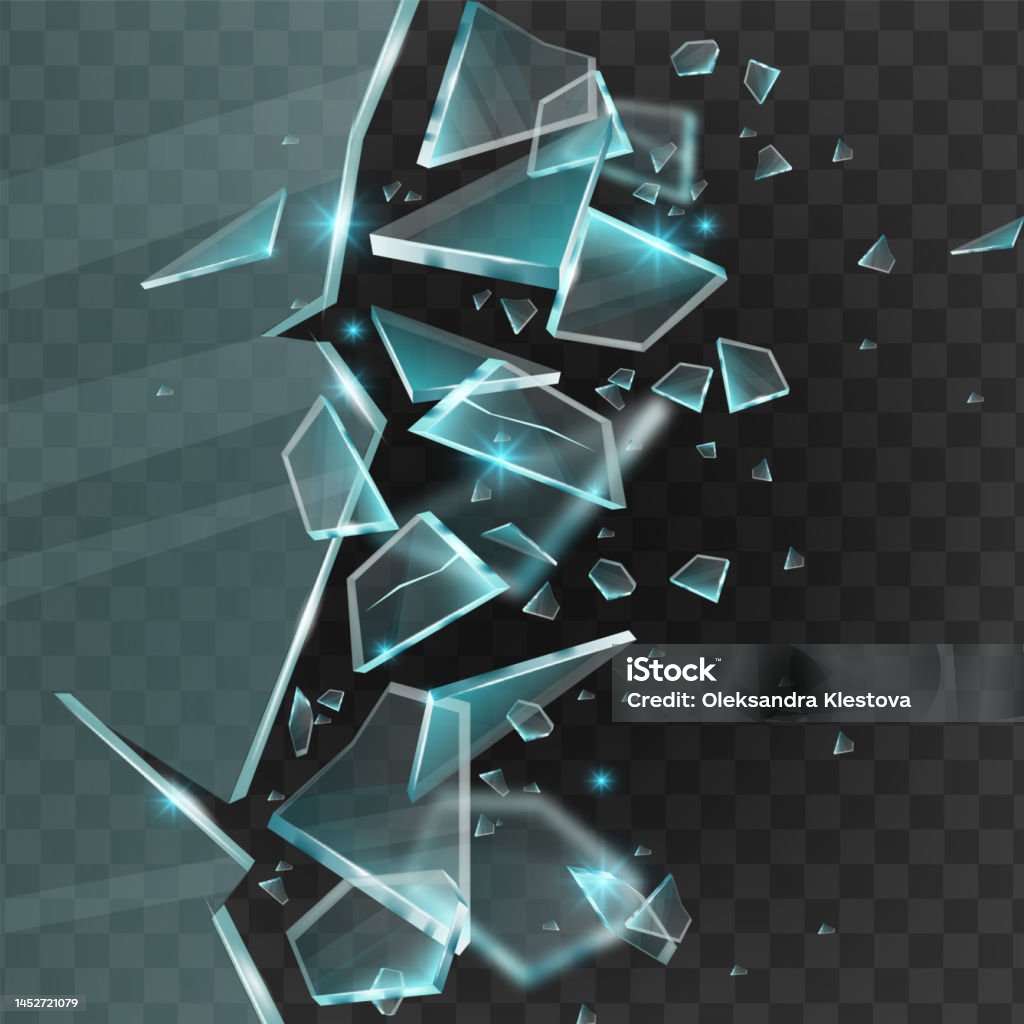 Vụ Nổ Vỡ Kính Vỡ Mảnh Vỡ Vector 3d Những Mảnh Băng Sắc Nhọn Trên ...