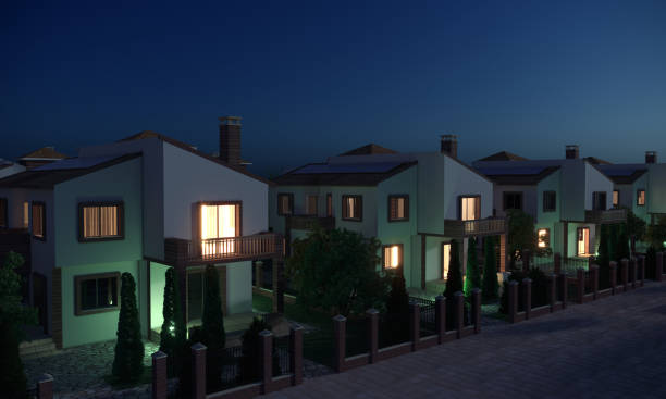 istock Houses with solar panels 1452724050