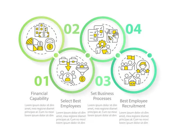 Vector illustration of Merge company team effectively circle infographic template