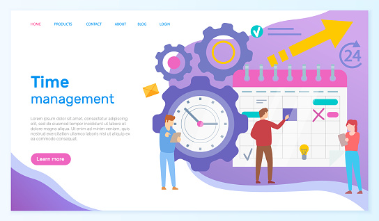 Time Management Workflow Organization Website Template Work Efficiency ...