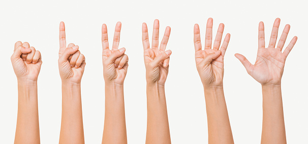 hand gesture numbers 0-5